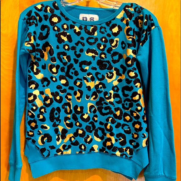 Aeropostale Other - PS from AEROPOSTALE~GIRLS PULLOVER SWEATSHIRT~TURQUOISE BLACK&GOLD CHEETAH PRINT